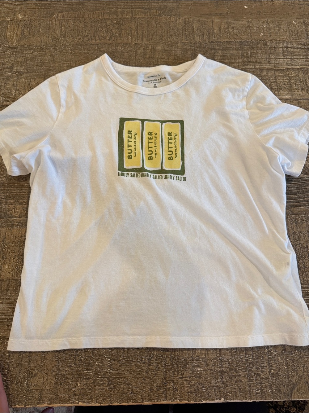 Abercrombie & Fitch white 'Butter' Graphic Tee
